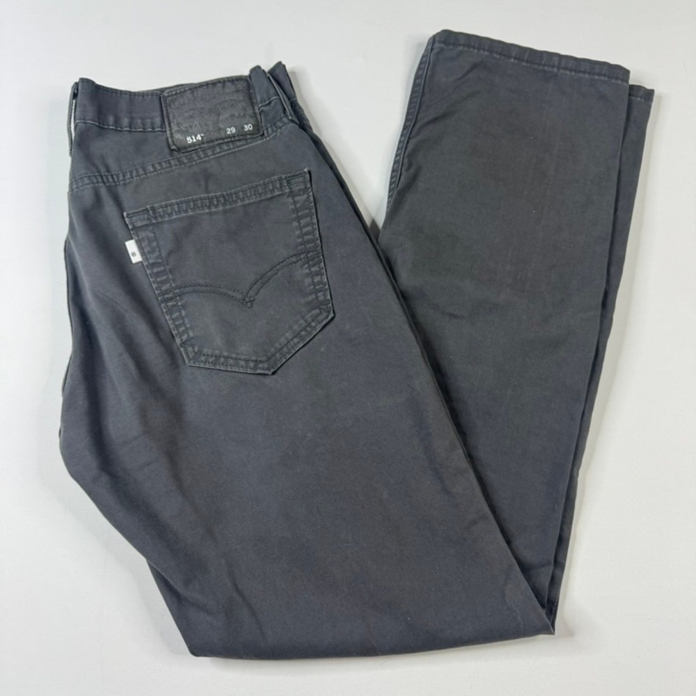 Levis 514 Straight Fit Pants Mens 29x30 Charcoal Gray Cotton Twill Chino